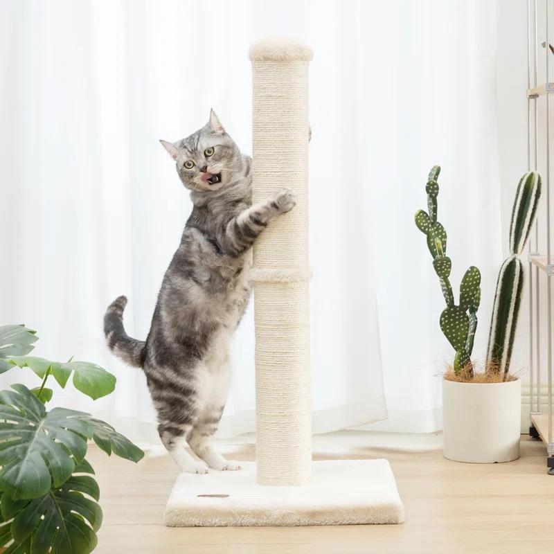 Tucker Murphy Pet™ 34Inch Cat Scratching Post With Natural Sisal Rope 4.3Inch Large Diameter Scratcher Post Tree For Indoor Cats