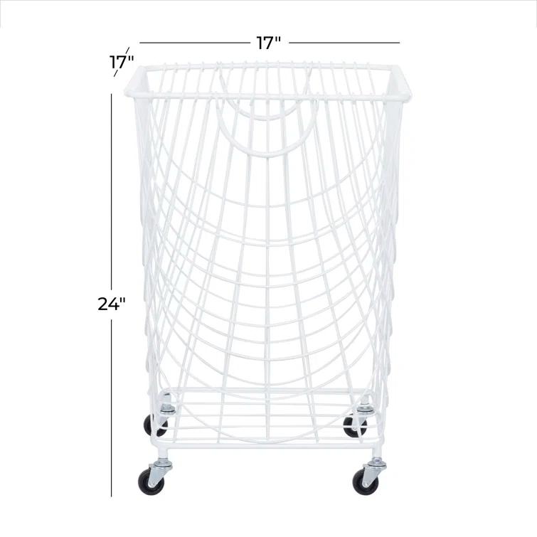 CosmoLiving by Cosmopolitan Metal Deep Set Metal Mesh Laundry Basket Storage Cart with Wheels and Handles & Reviews | Joss & Main