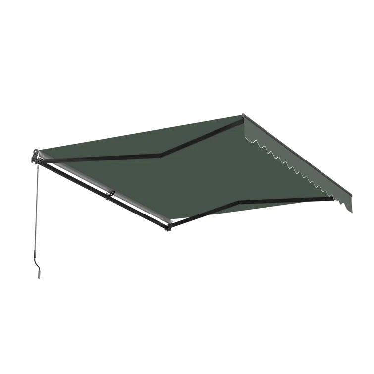ALEKO Retractable Motorized Patio Awning – Black Frame