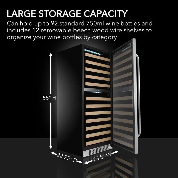Whynter Whynter 92 Bottle Dual Zone Built-In Wine Refrigerator