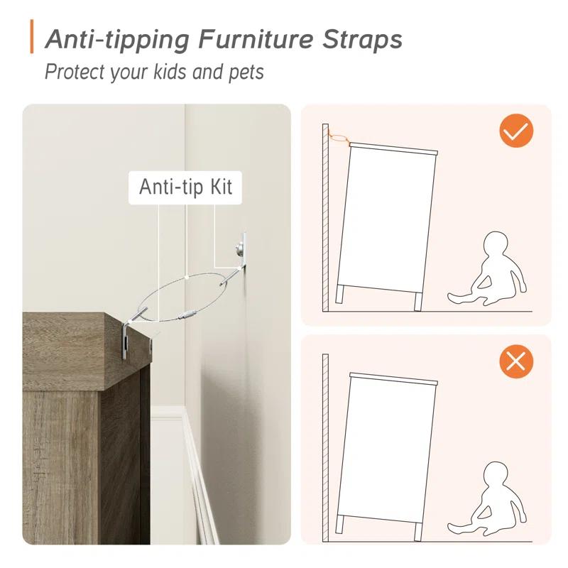 Charlton Home® Scarlett Set Of 2 End Table With Drawers, Mid Century Modern Wooden Closet Storage Organizer