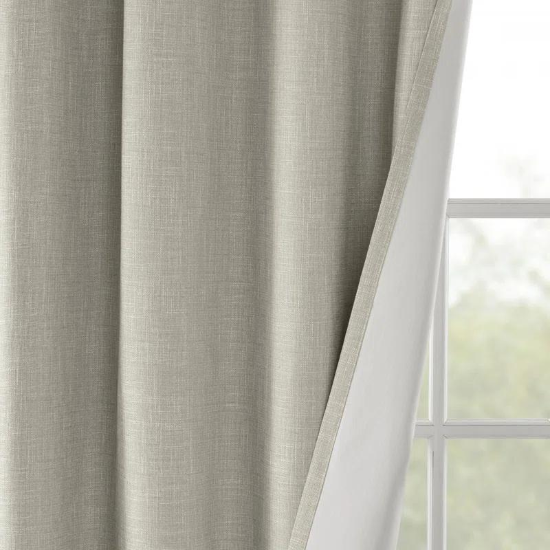 Madison Park Maya Printed Heathered Blackout Grommet Top Single Curtain Panel