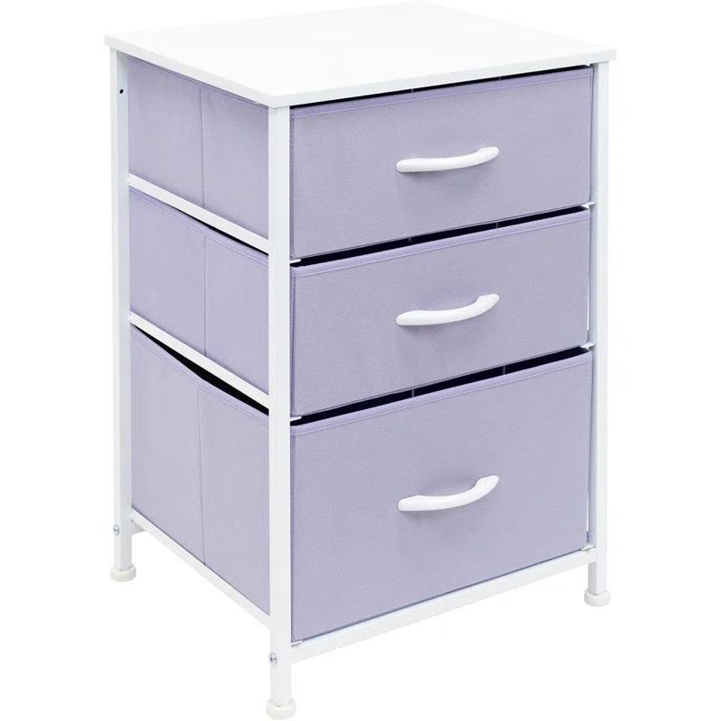 Sorbus Sorbus 3 Drawers Nightstand with Steel Frame, Wood Top & Fabric Bins