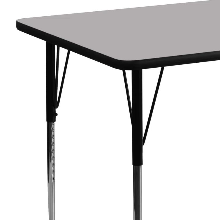 Flash Furniture Goddard 24''W x 48''L Rectangular HP Laminate Activity Table - Adjustable Legs