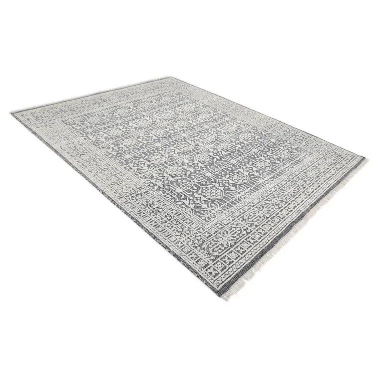 Elegant Hand-Knotted Wool-Viscose Blend Gray Area Rug, 9' x 12'