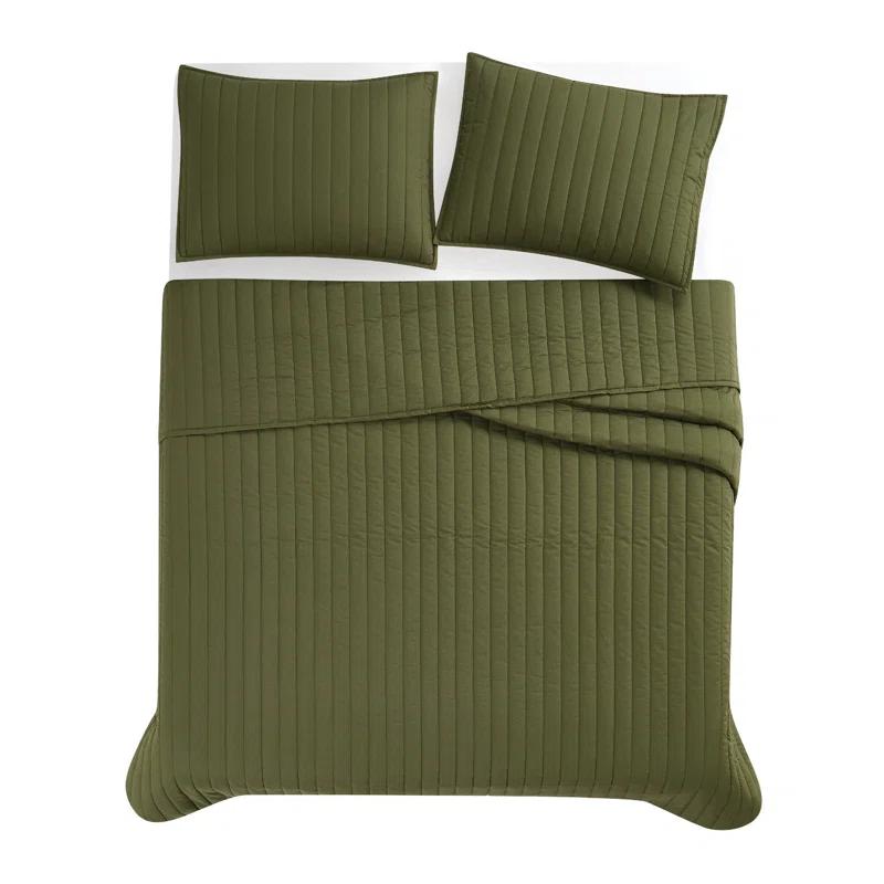 Brooklyn Loom Brooklyn Loom Oversized Cotton Percale 3 Piece Quilt Set