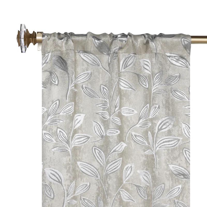 Superior Modern Bohemian Leaves Polyester Machine Washable Room Darkening Blackout Curtains by Superior (Set of 2)