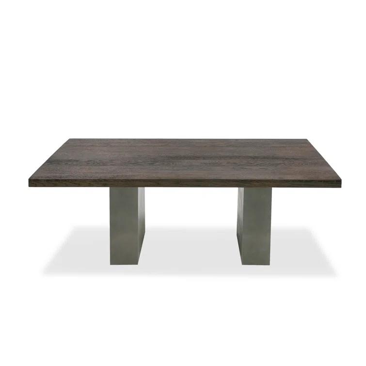 Benjara Cid Ari Dining Table, Rectangular Top, Gray