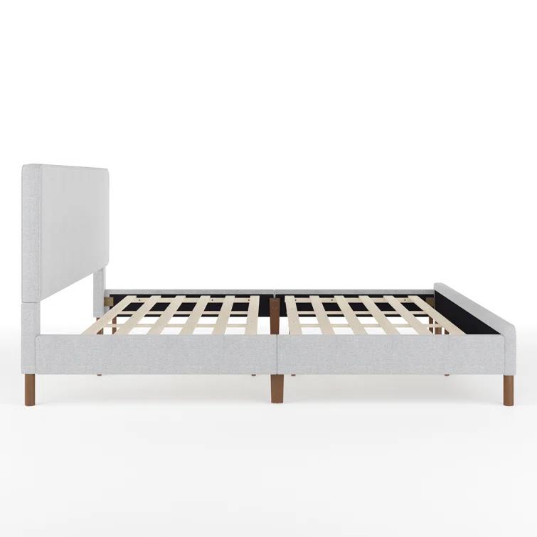 Martha Stewart Martha Stewart Britta Upholstered Platform Bed With Piped Detail Headboard