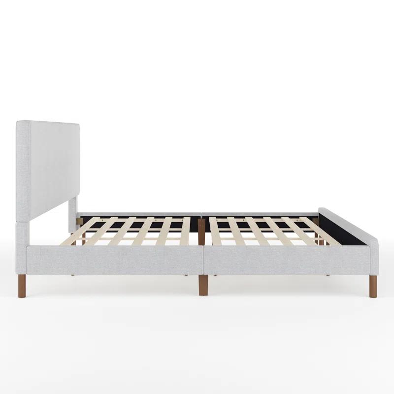 Martha Stewart Martha Stewart Britta Upholstered Platform Bed With Piped Detail Headboard