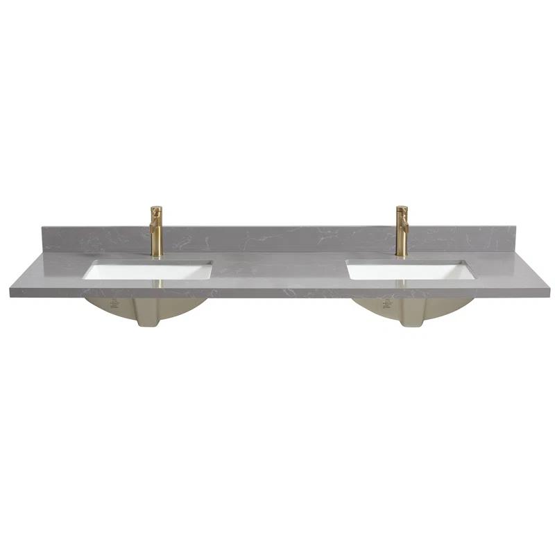 Vinnova Malaga 73'' Stone Double Bathroom Vanity Top with Sink