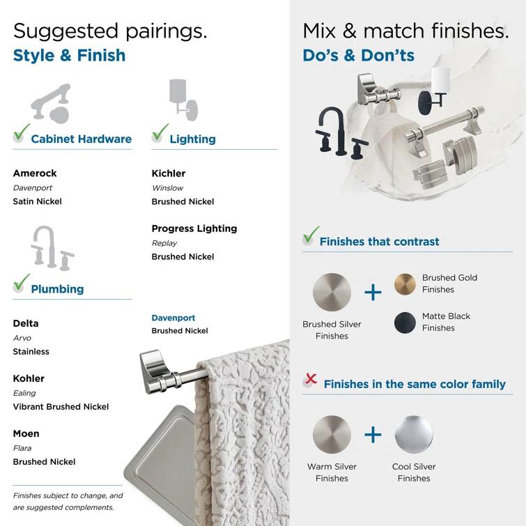 Amerock Davenport 26.31" Wall Mounted Towel Bar BH36054G10