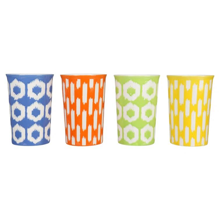 BIA Cordon Bleu BIA Cordon Bleu Set of 4 Assorted 16 oz Ikat Mugs