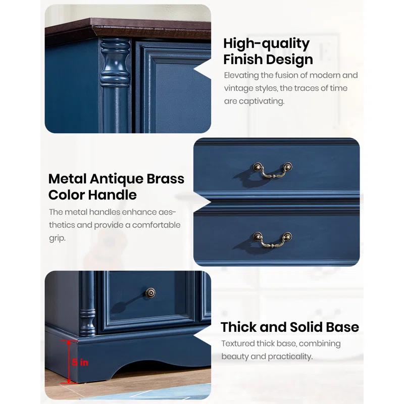 Charlton Home® Gorritz 8 Drawers Dresser, 54" Wide Farmhouse Chest of Drawers with Charging Station