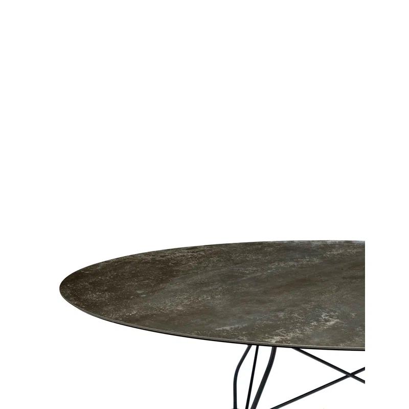Kartell Glossy Oval Metal Base Dining Table
