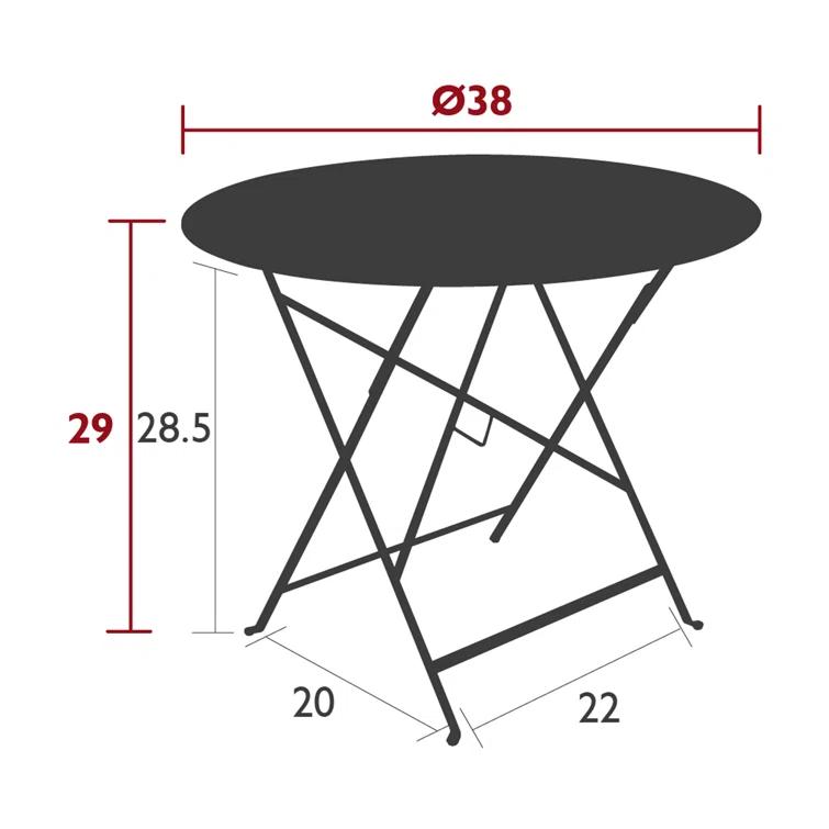 Bistro Round Metal Outdoor Folding Bistro Table