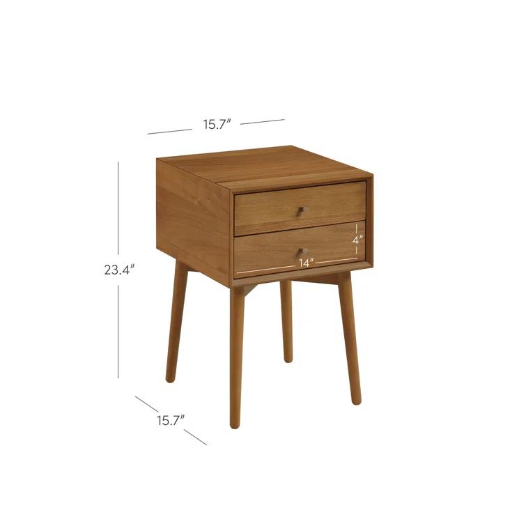 Nathan James Harper 2-Drawer Wood Nightstand with Storage