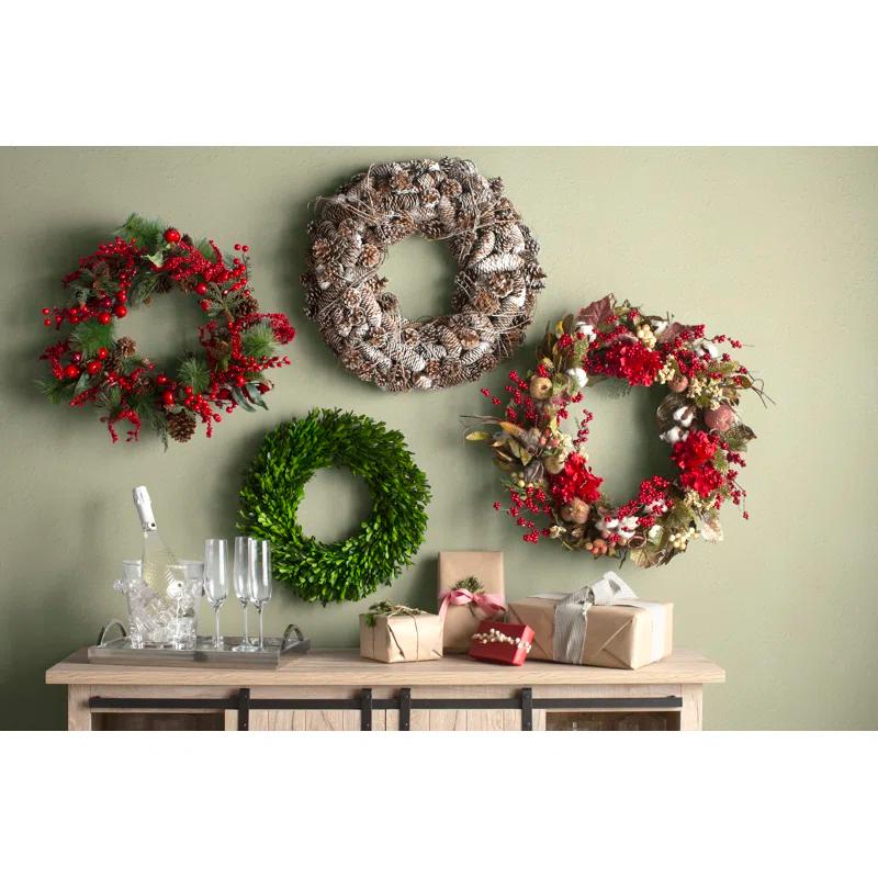 Birch Lane™ Alby Preserved Boxwood Real Greenery Wreath