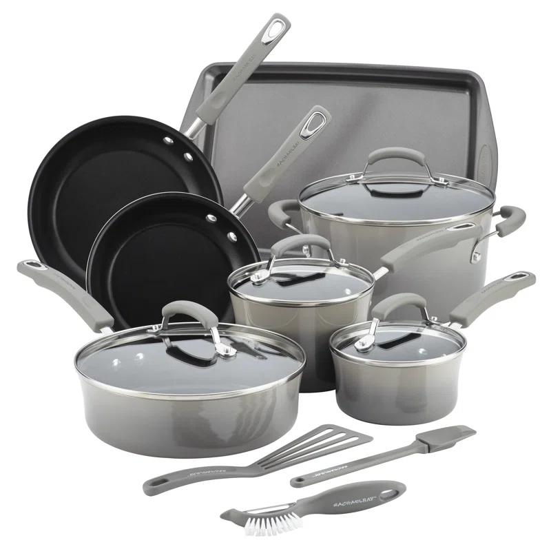 Rachael Ray Rachael Ray Classic Brights Nonstick Cookware Pots and Pans Set, 14 Piece