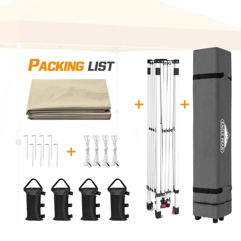 EAGLE PEAK Pop Up Canopies 10 Ft. W x 10 FT. D Metal Party Tent Canopy