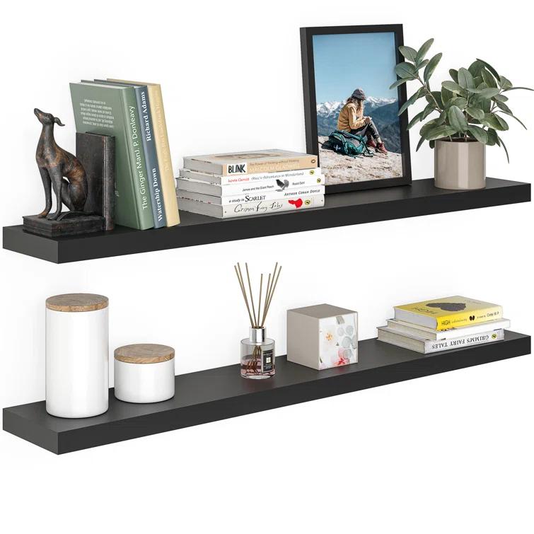 Ballucci Miami 48" W x 8" D Floating Shelves Set with Invisible Wall Mount Brackets (Set of 2)