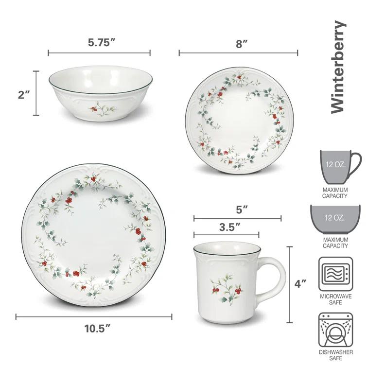 Pfaltzgraff Pfaltzgraff Winterberry 16-Piece Dinnerware Set, Service for 4