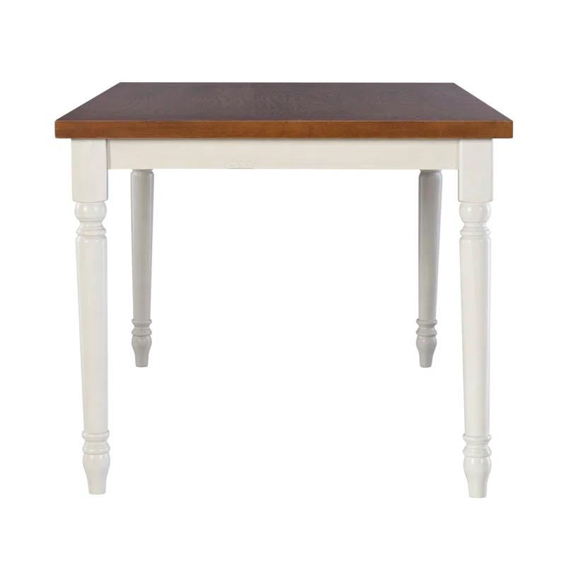 Io 60" Two Tone Solid Wood Farmhouse Dining Table