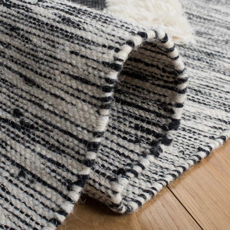 Foundry Select Kenya Hand Loomed Wool/Cotton Southwestern Rug in Black/Ivory