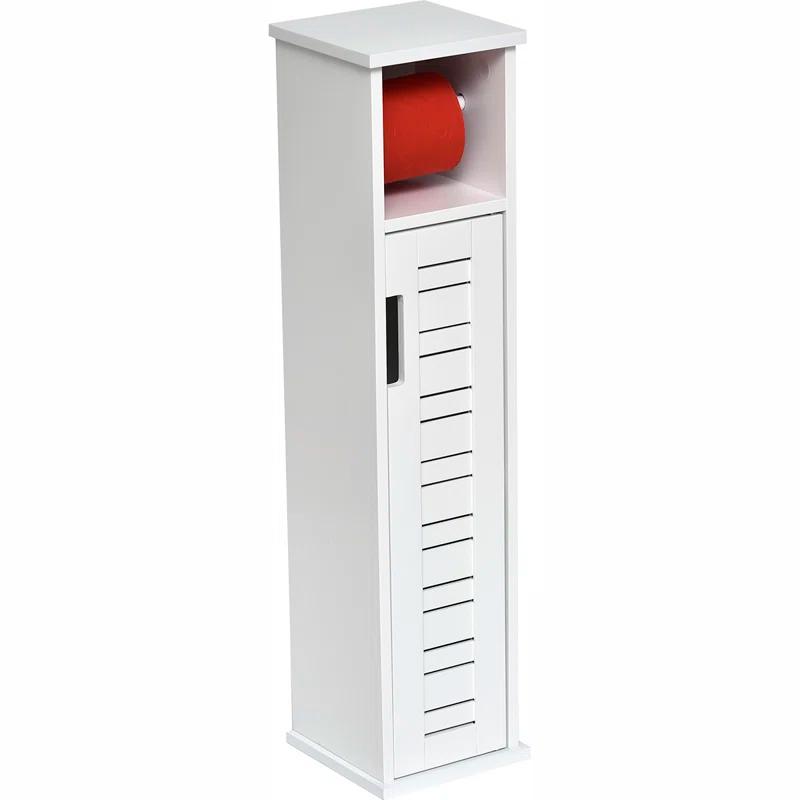 Evideco Miami White Toilet Paper Storage Cabinet with Dispenser, Compact