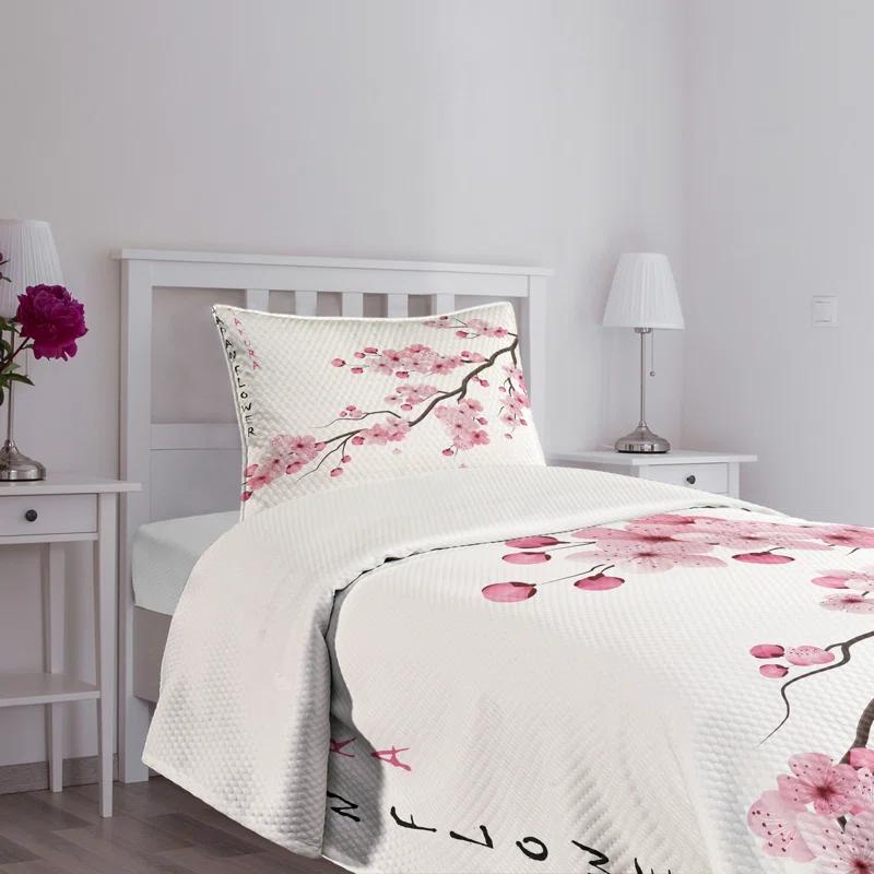 Ambesonne Ambesonne East Bedspread Japanese Cherry