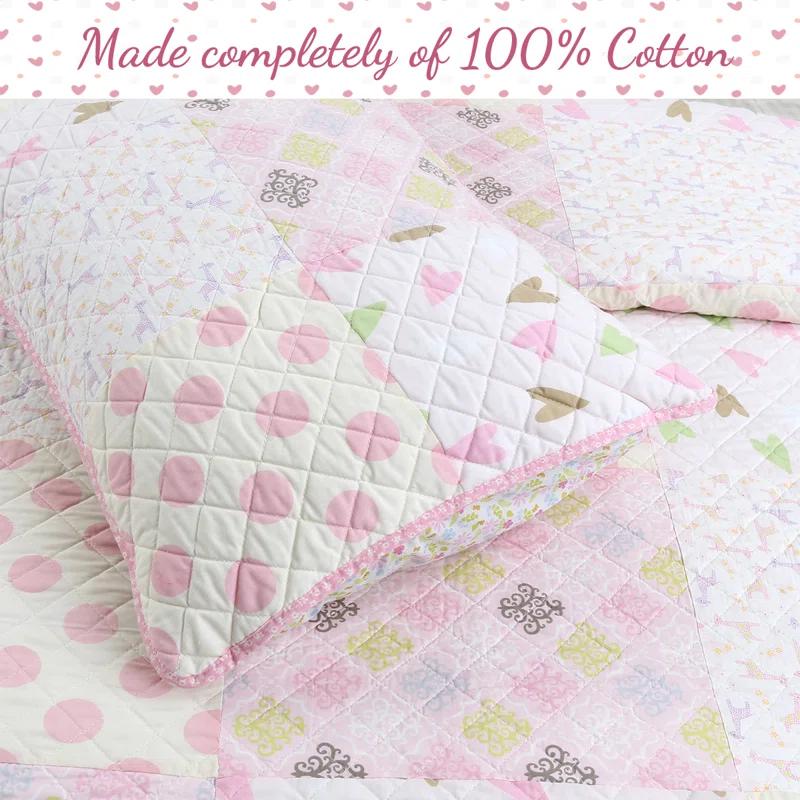 Cozy Line Home Fashion BB2022-073 Cotton Geometric Shapes Quilt Set