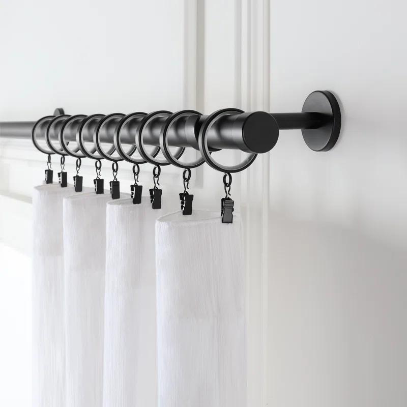 MODE Cambria Designer Series Premium 1-1/8 in Larger Dia. Non-Adjustable Curtain Rod and Designer Brackets