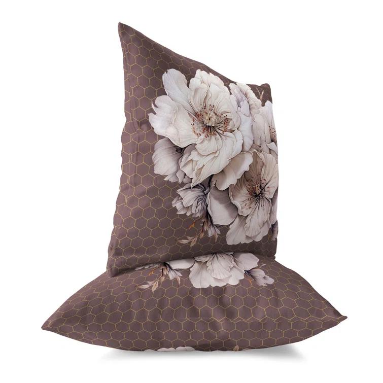 Amrita Sen Magnolia Majesty Floral Reversible Throw Pillow