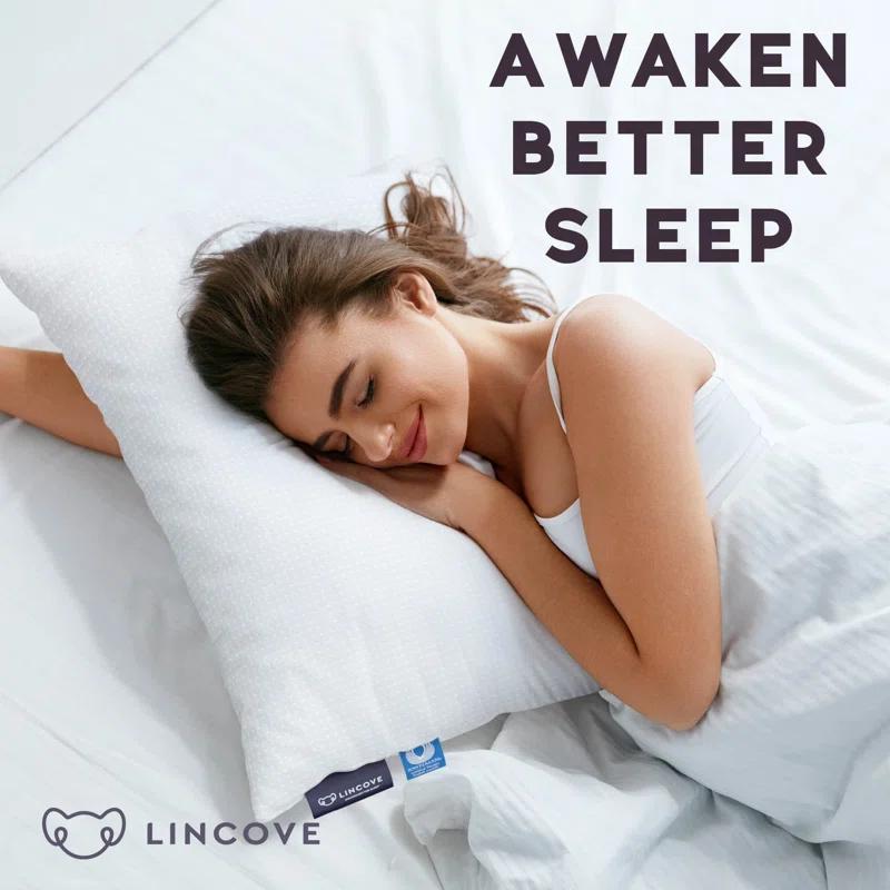 Lincove® Lincove Rayon From Bamboo Pillow - Hotel Quality, Soft for Stomach Sleepers, 1 Pack