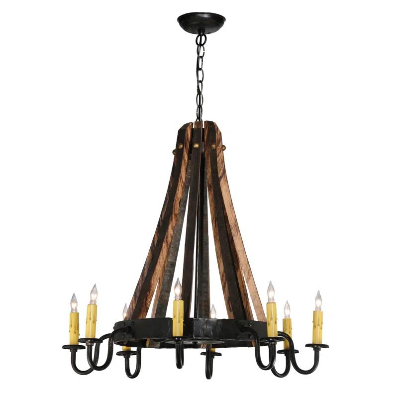 Meyda Lighting Rustic Lodge 8 - Light Wagon Wheel Chandelier