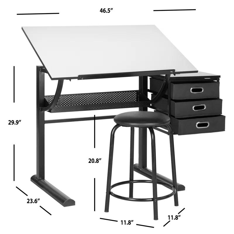 Miceal Metal Base Drafting Table