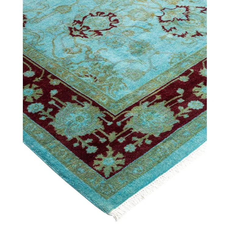 Isabelline Osbaldo One-of-a-Kind 4' 0" X 6' 4" New Age Wool Area Rug Blue