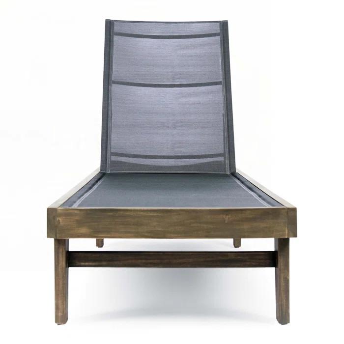 Gracie Oaks Outdoor Patio Chaise Lounge with Cushion