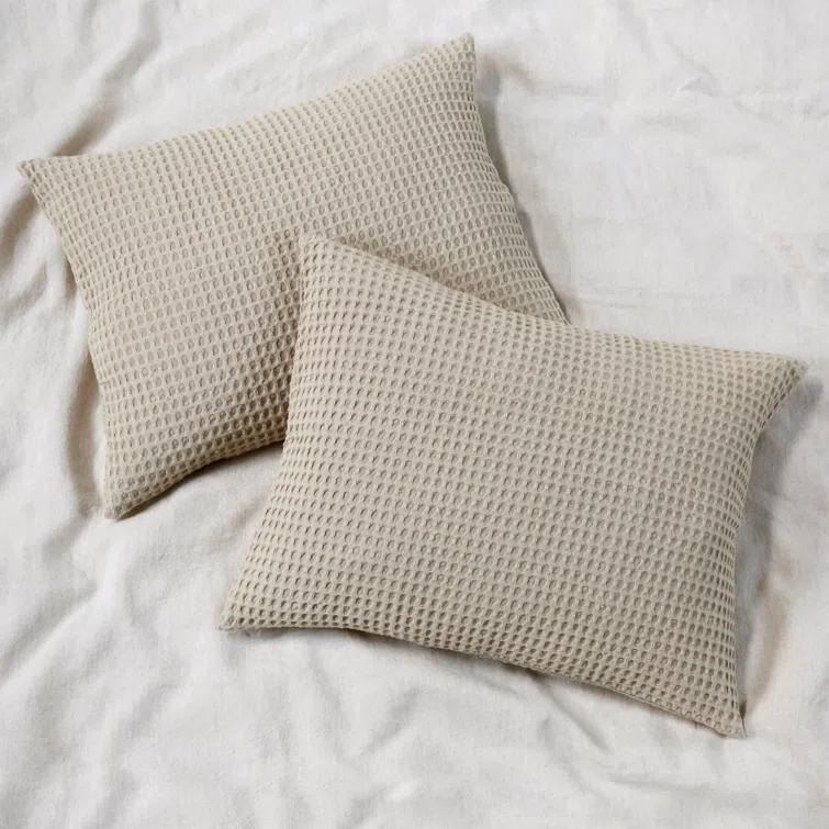 Zuma Cotton Waffle Weave Sham by Pom Pom at Home - Natural / King