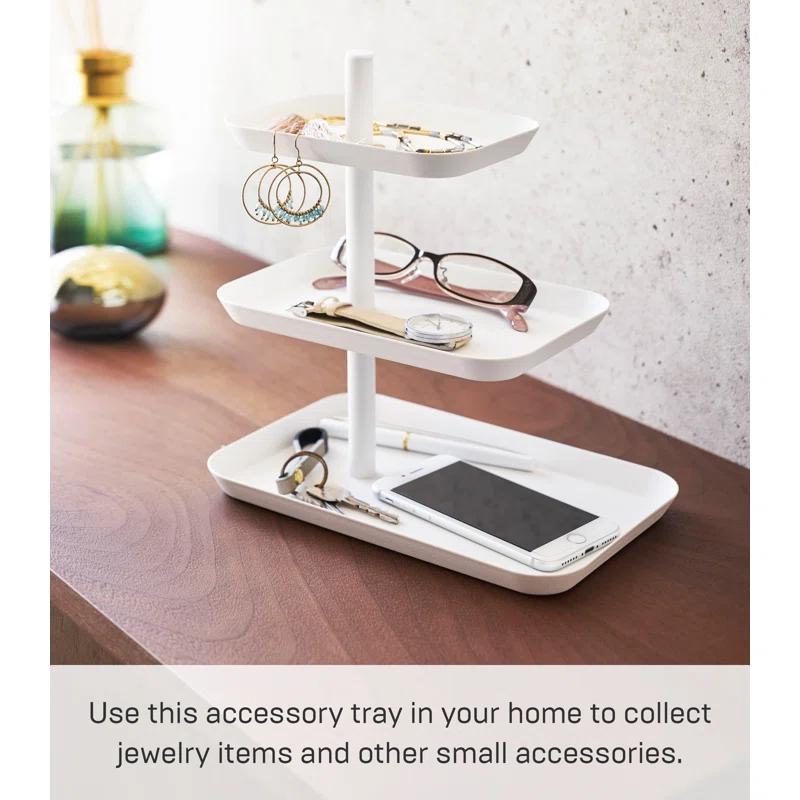 Yamazaki Home 3-Tier Accessory Tray - Jewelry Holder & Storage Organizer, Steel
