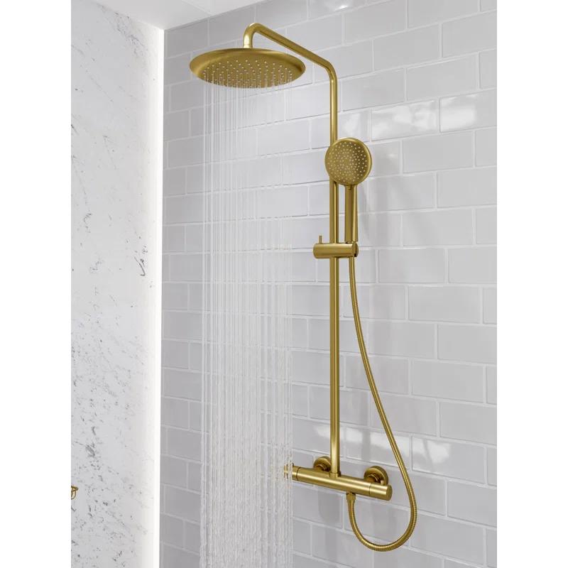 Heavy Rainfall Stainless Steel Shower Bar with Hand Sprayer