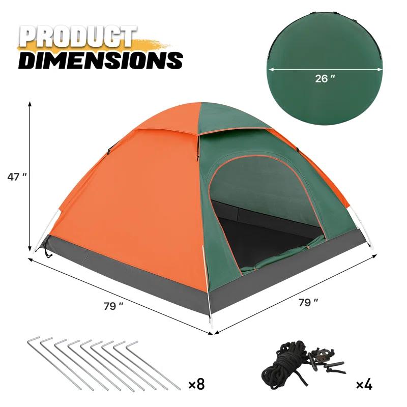 MoNiBloom 2 Person Instant Automatic Pop Up Camping Tent Waterproof Dome Tent with Rain Fly for Outdoor Hiking