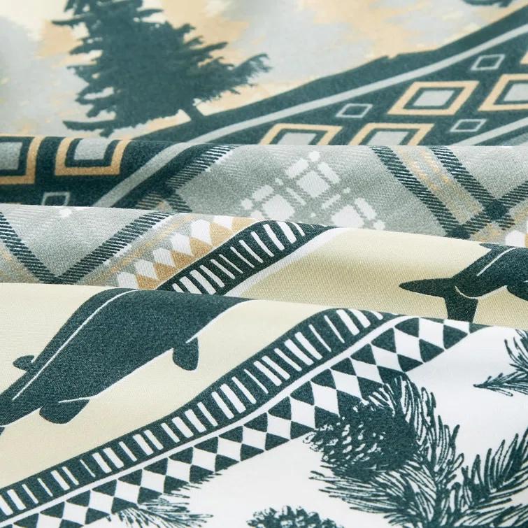 Chezmoi Collection Lake Northwest Cabin Lodge Window Curtain Set (Set of 2)