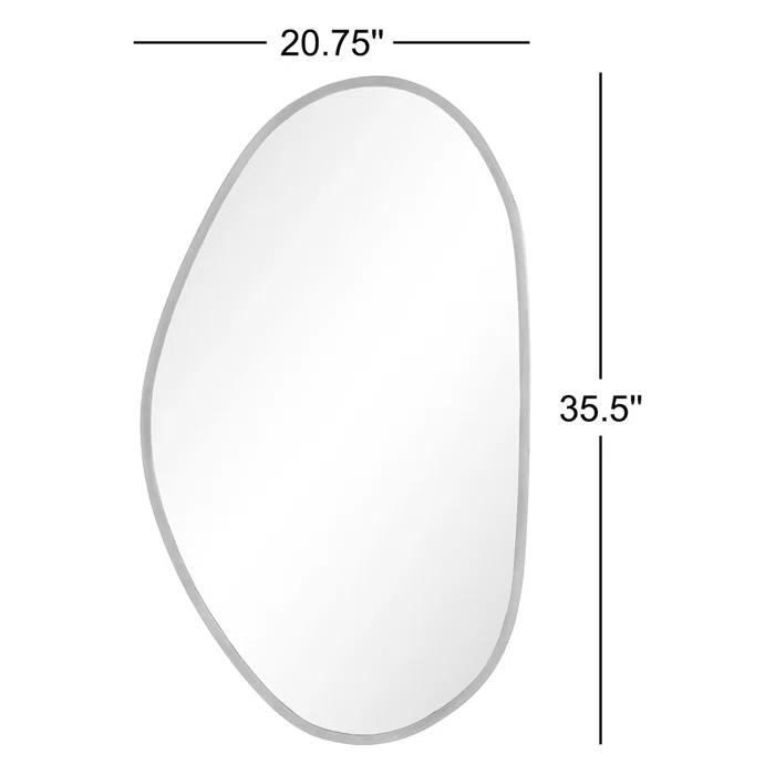 Contemporary Gold-Finish Wood Rectangular Wall Mirror 20.75x35.50