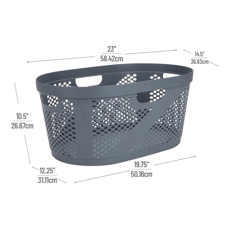 Mind Reader Mind Reader 40L Laundry Basket, Clothes Hamper, Ventilated, Plastic, 23"L x 14.5"W x 10.5"H, 2 Pack (Set of 2)