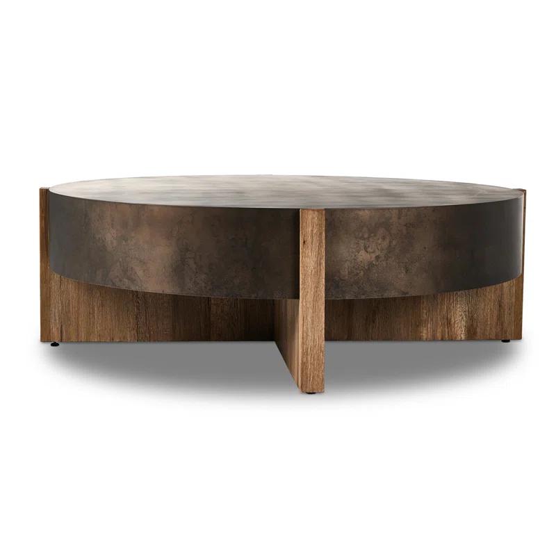 Millwood Pines Felichia Large Coffee Table-Distressed Iron