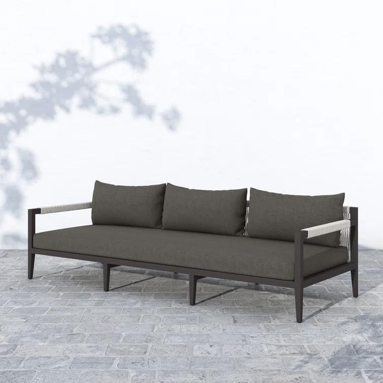 Sherwood Charcoal Gray Aluminum Outdoor Patio Sofa