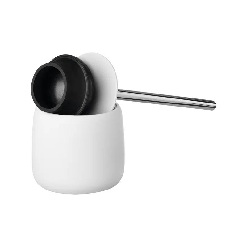 Blomus SONO White Decorative Toilet Plunger and Holder