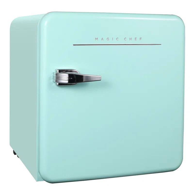 Magic Chef Magic Chef 1.6 Cubic Feet Retro Style Mini Fridge with Interior LED Light, Mint