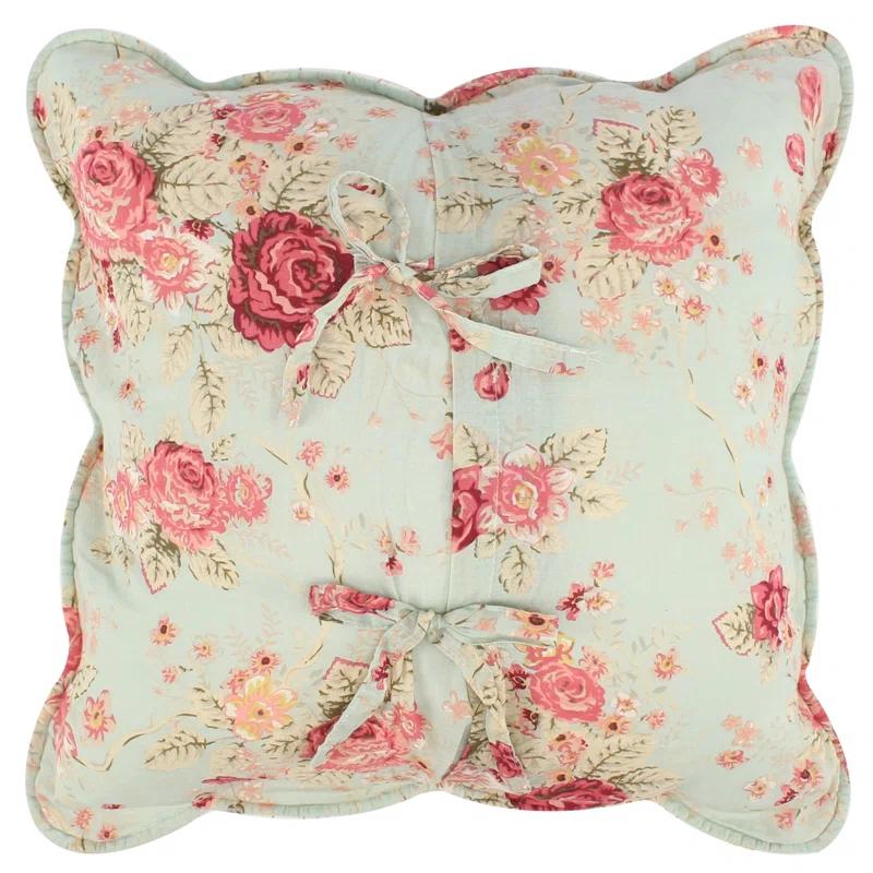 Antique Rose Cotton Throw Pillow Set (Set of 2)